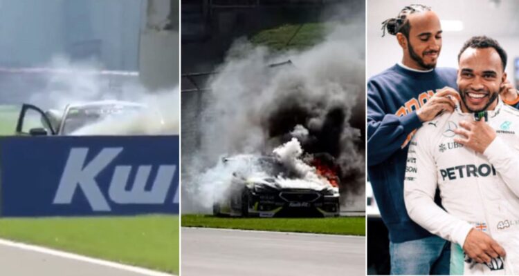 Hermano de Lewis Hamilton enfrentó un susto extremo: sobrevivió a un incendio en su auto durante una competencia de BTCC