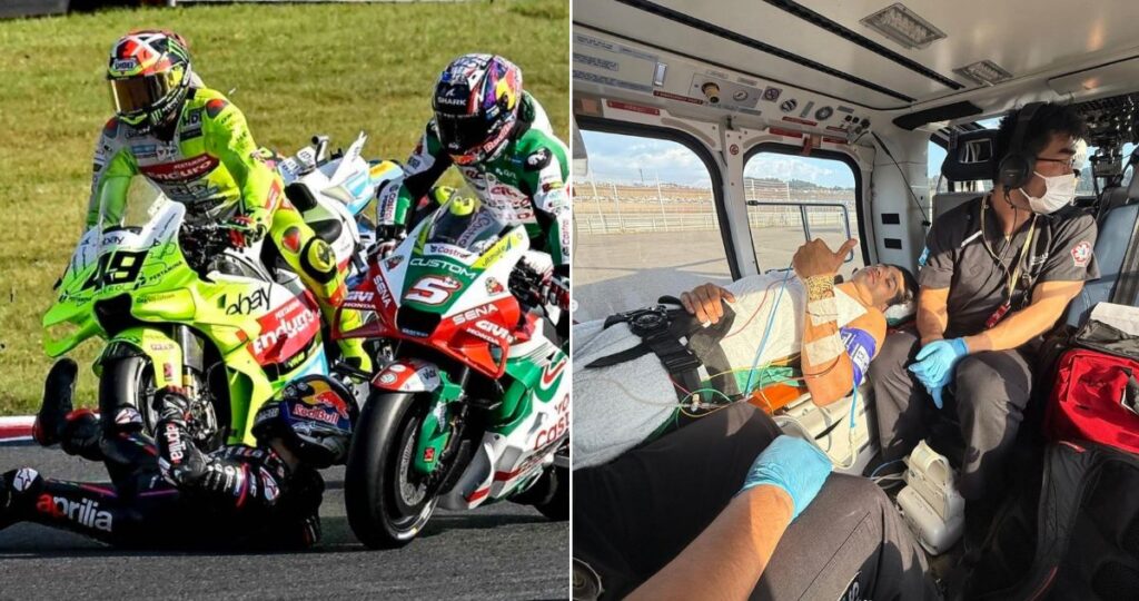 El campeón vigente de MotoGP sufre una fractura en la clavícula tras impactante caída en el Gran Premio de Japón